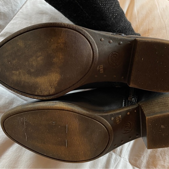 Lucky Brand Basel Black Leather Boots Booties 8.5 - Picture 9 of 9